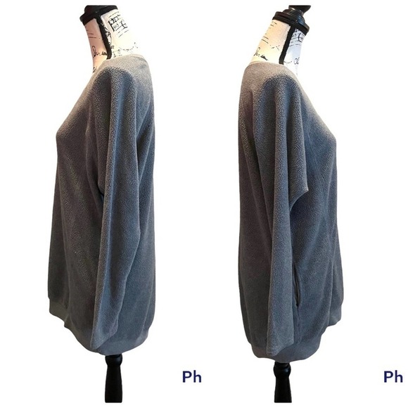 Mossimo Supply Fleece Tunic Sweatshirt Gray Size Small Pockets Oversized casual - Picture 3 of 9